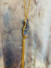 Gold Trimmed Stone Necklace