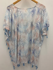 Tie Dye Printed Tassel Cover Up