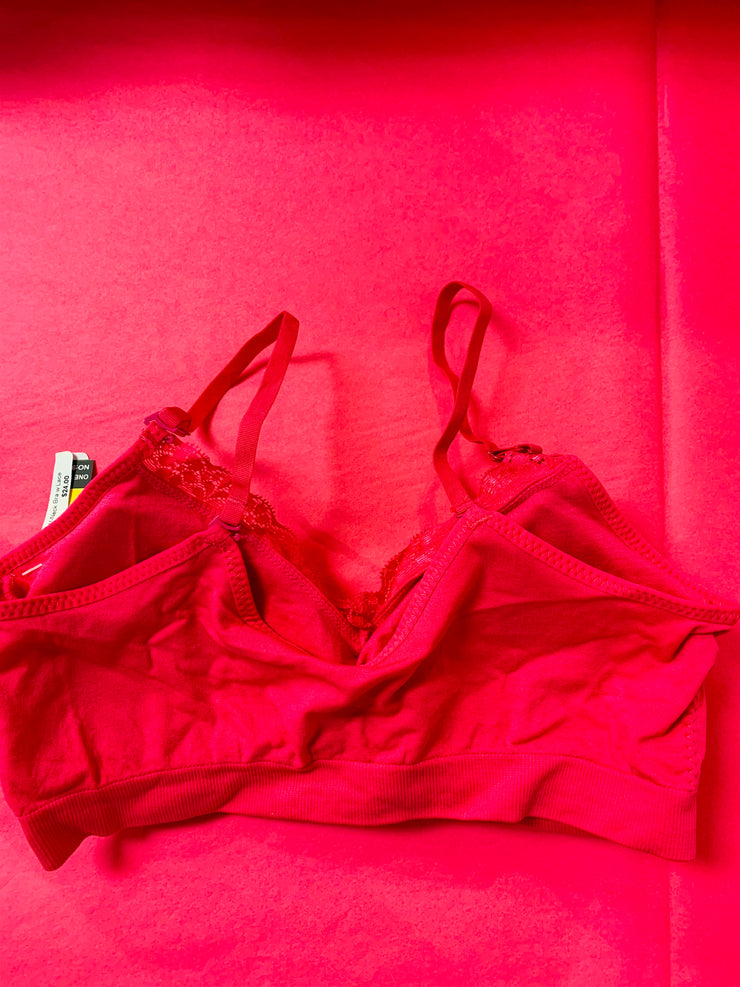 Seamless Bra With Lace (Hot Pink)