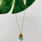 Tiny Gemstone Pendant Necklace (Turquoise)