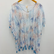 Tie Dye Printed Tassel Cover Up