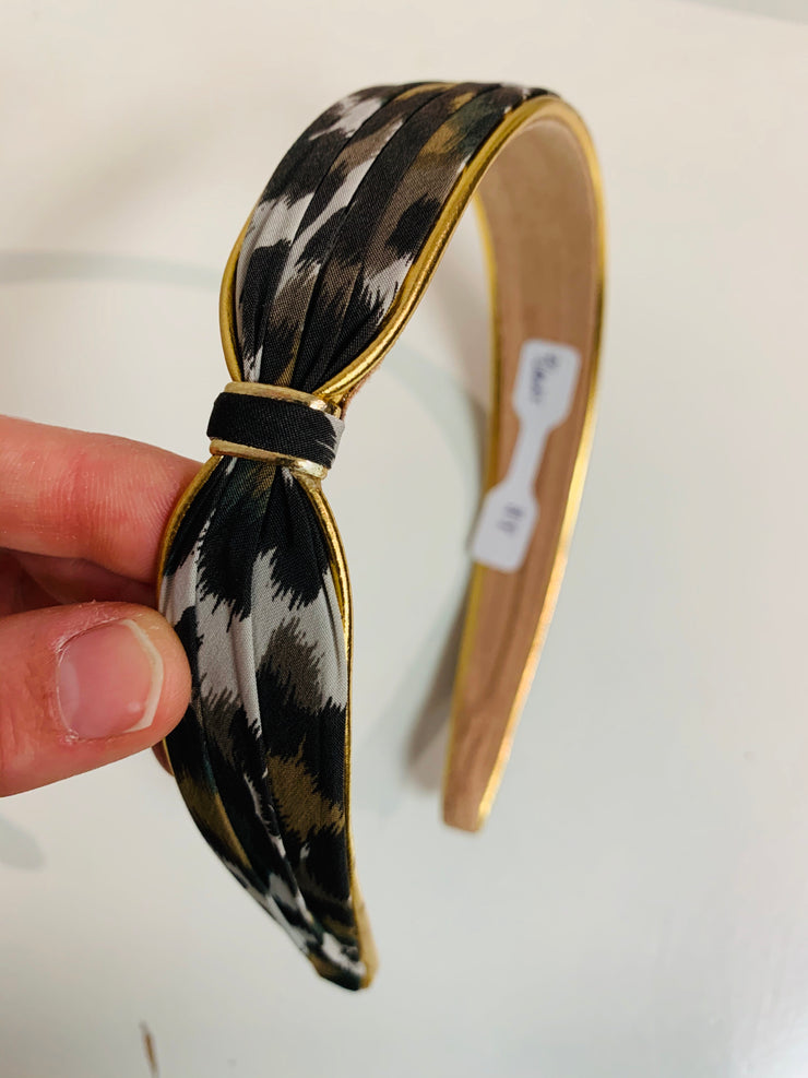 Animal Print Headband Gold Rim