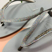 Slim Glitter Sandal (Ice Grey)