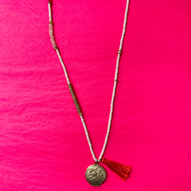 Tassel + Locket Necklace