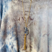 Gold Trimmed Stone Necklace
