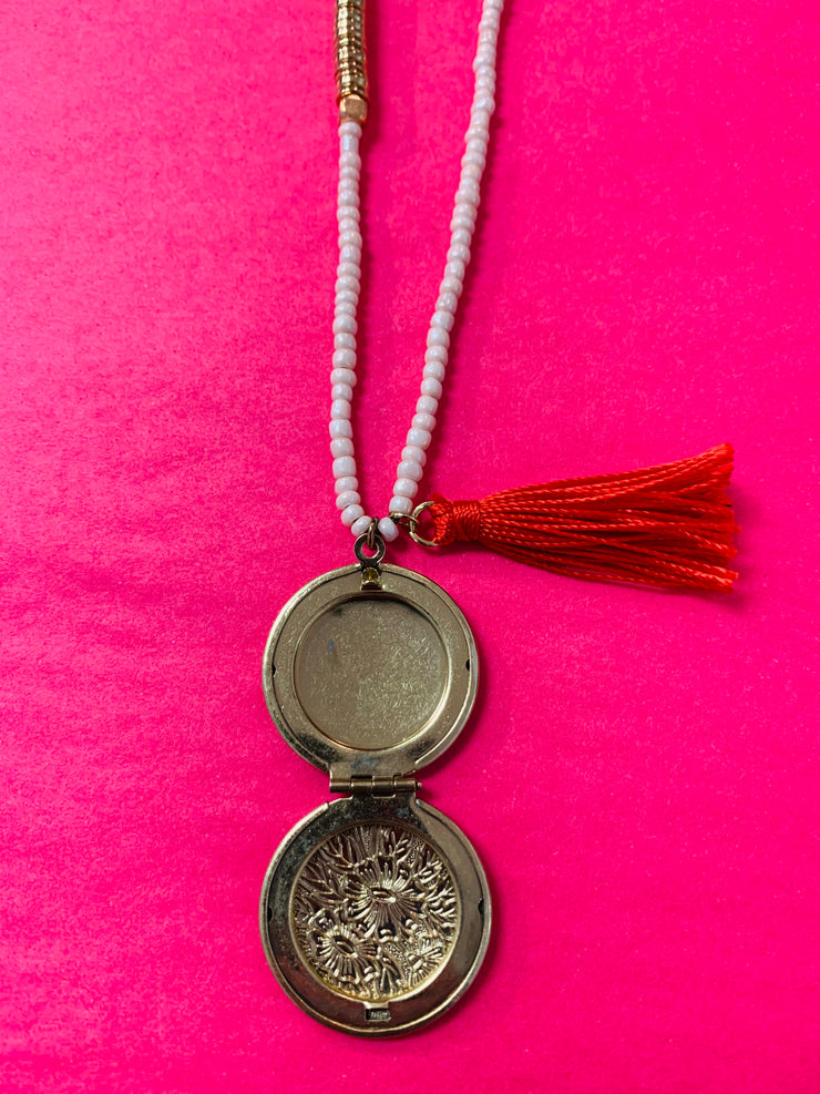 Tassel + Locket Necklace