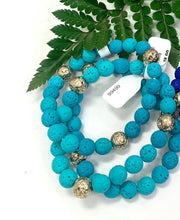 Round Lava Stretch Bracelet (Turquoise)