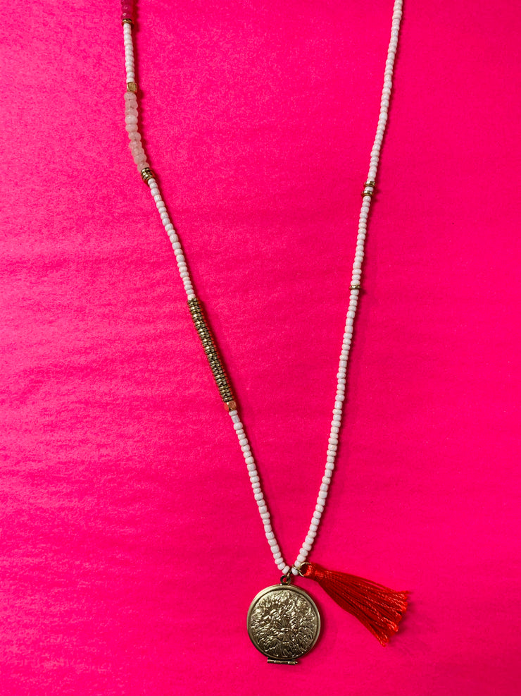 Tassel + Locket Necklace