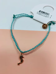 Rose Gold Seahorse Bitty Bracelet (Seafoam)