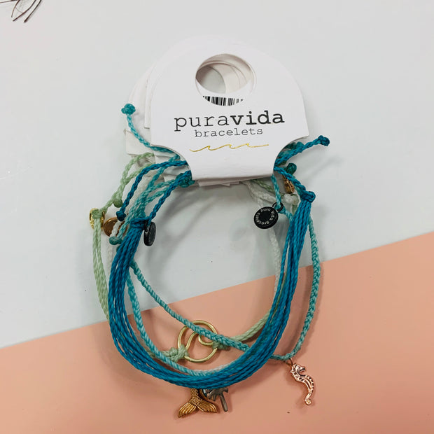 Rose Gold Seahorse Bitty Bracelet (Seafoam)
