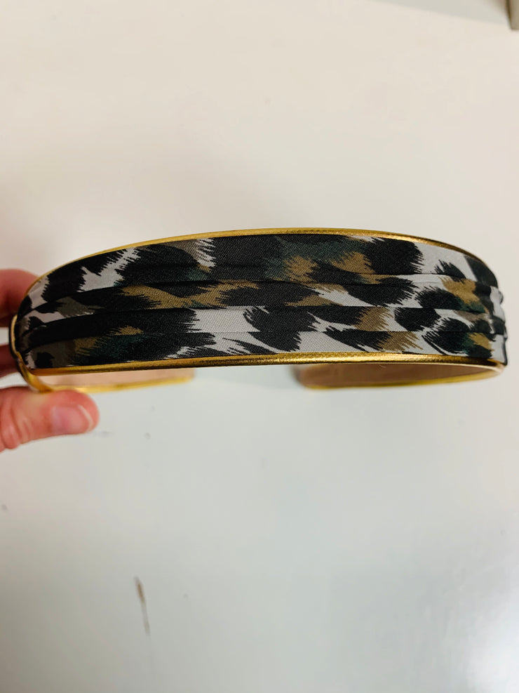 Animal Print Headband Gold Rim