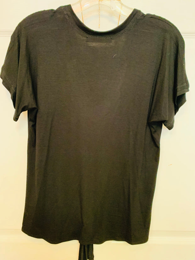 Tee With Front Tie (Black)