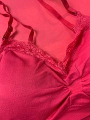 Seamless Bra With Lace (Hot Pink)